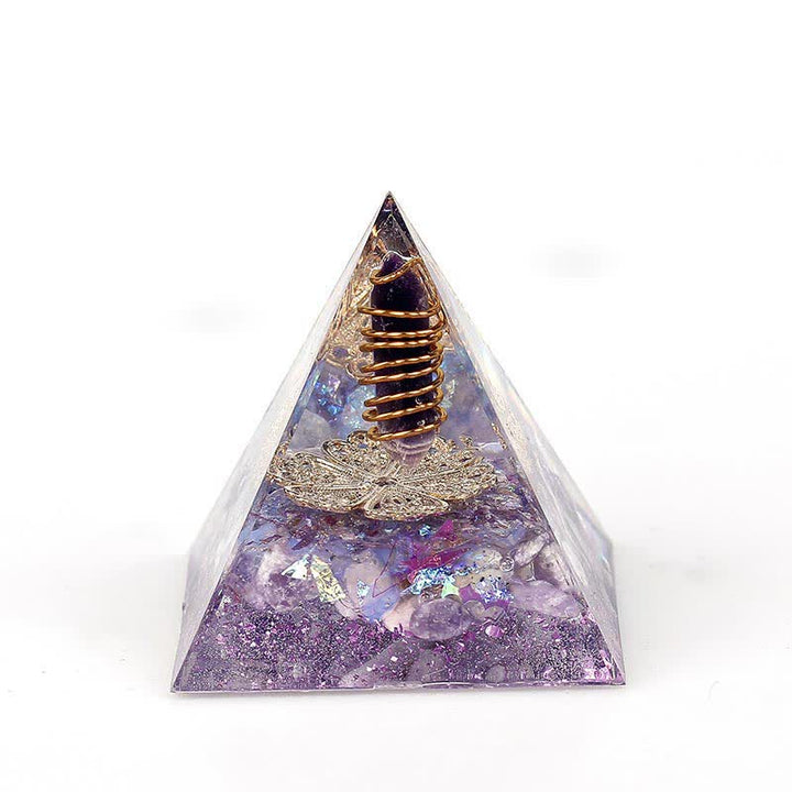 Pyramide d'orgone à prisme hexagonal en cristal naturel Olivenorma de 6 cm