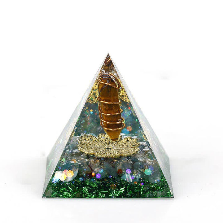 Pyramide d'orgone à prisme hexagonal en cristal naturel Olivenorma de 6 cm