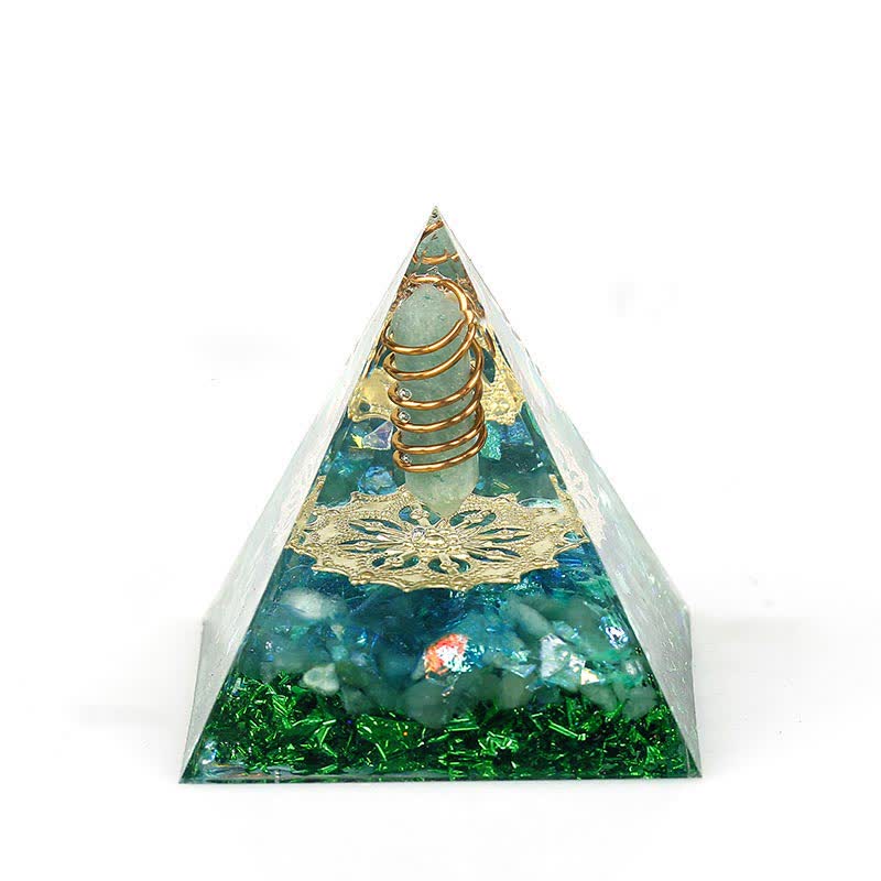 Pyramide d'orgone à prisme hexagonal en cristal naturel Olivenorma de 6 cm