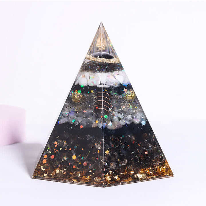 Pyramide d'orgone hexagonale en pierre naturelle porte-bonheur Olivenorma