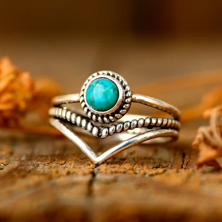 Bague creuse en turquoise tendance Olivenorma