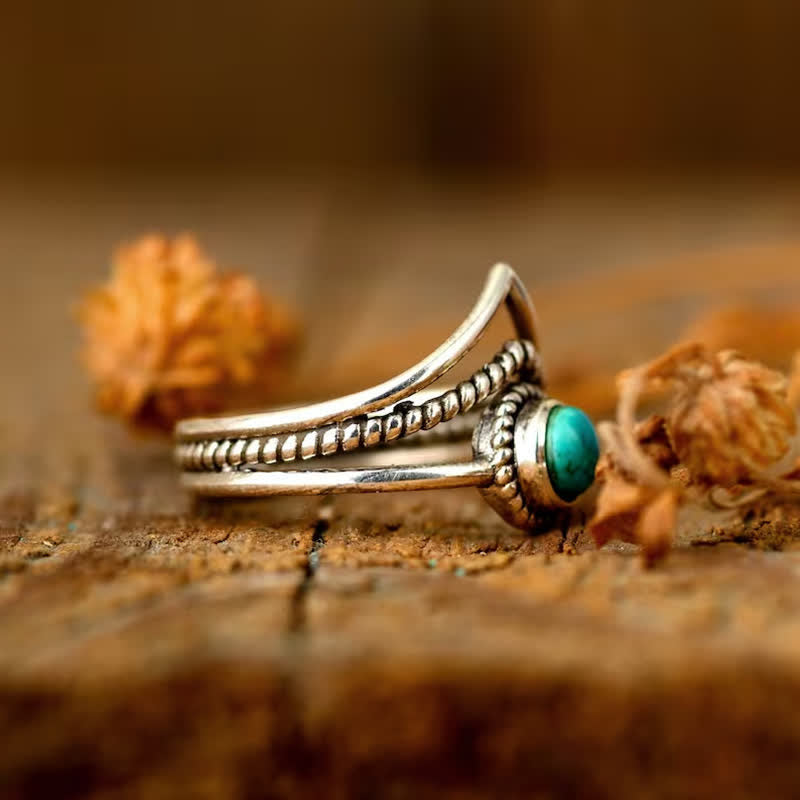 Bague creuse en turquoise tendance Olivenorma
