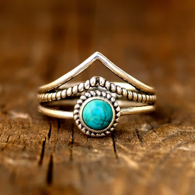 Bague creuse en turquoise tendance Olivenorma