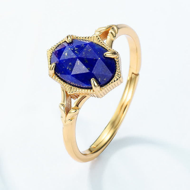 Bague double couche en zircon blanc et lapis-lazuli Olivenorma