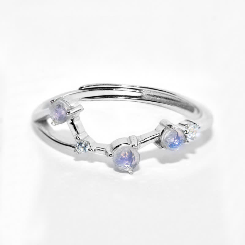 Bague symbole du zodiaque en pierre de lune naturelle Olivenorma