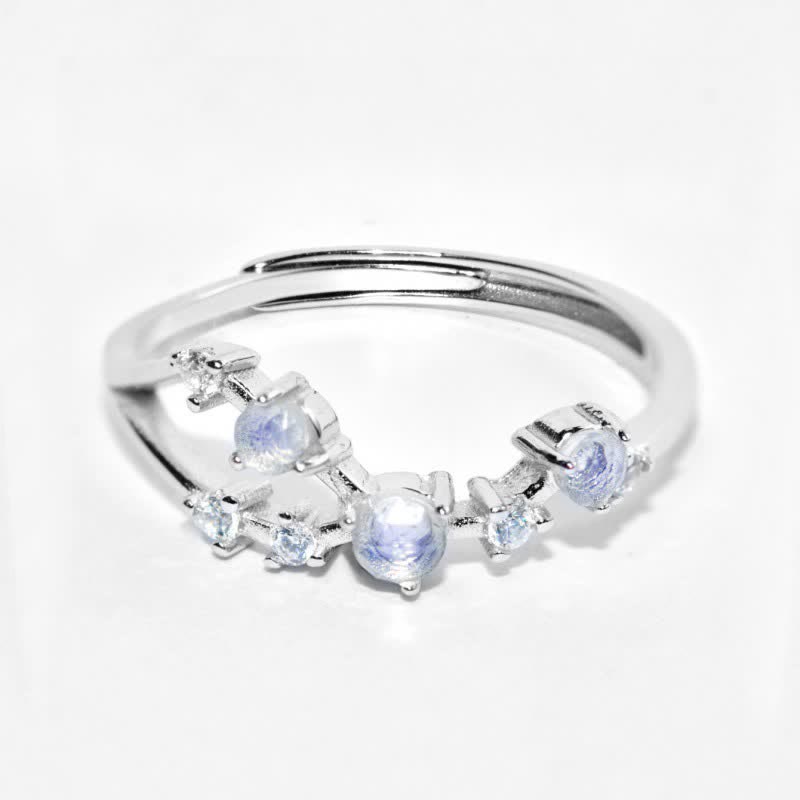 Bague symbole du zodiaque en pierre de lune naturelle Olivenorma