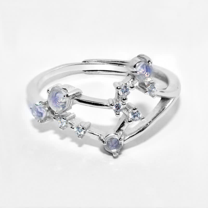 Bague symbole du zodiaque en pierre de lune naturelle Olivenorma
