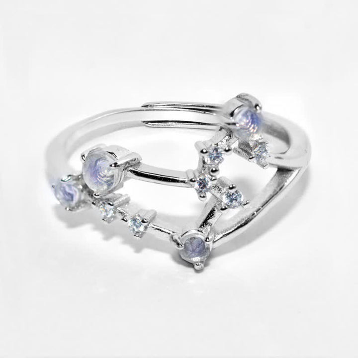 Bague symbole du zodiaque en pierre de lune naturelle Olivenorma