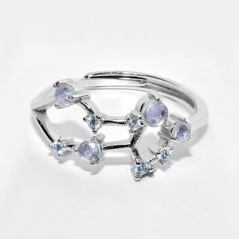 Bague symbole du zodiaque en pierre de lune naturelle Olivenorma