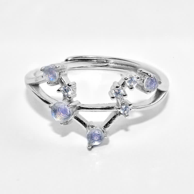 Bague symbole du zodiaque en pierre de lune naturelle Olivenorma