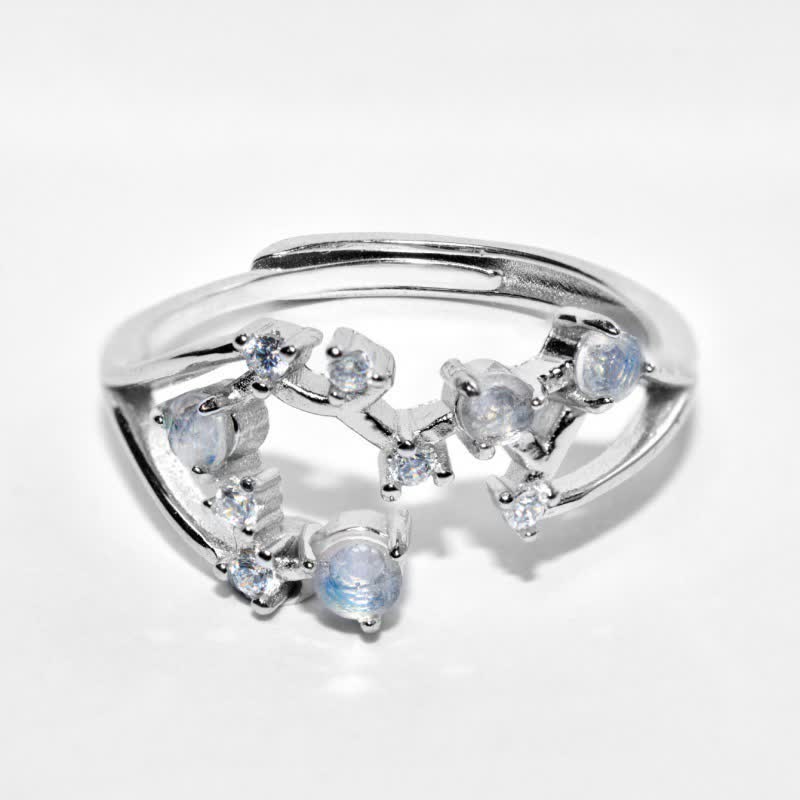 Bague symbole du zodiaque en pierre de lune naturelle Olivenorma