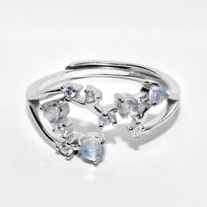 Bague symbole du zodiaque en pierre de lune naturelle Olivenorma