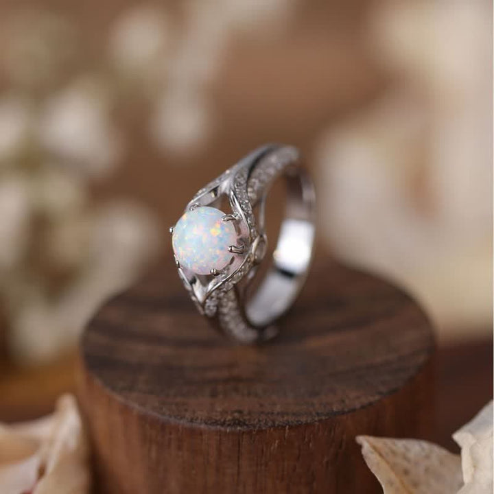 Bague de luxe en opale naturelle Olivenorma