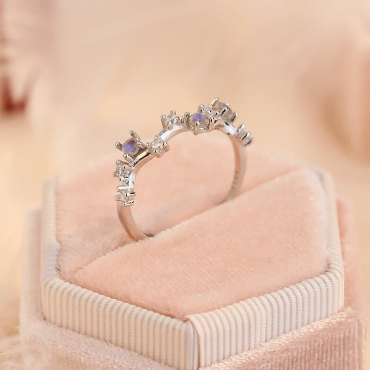 Bague de synthèse planétaire en pierre de lune naturelle Olivenorma