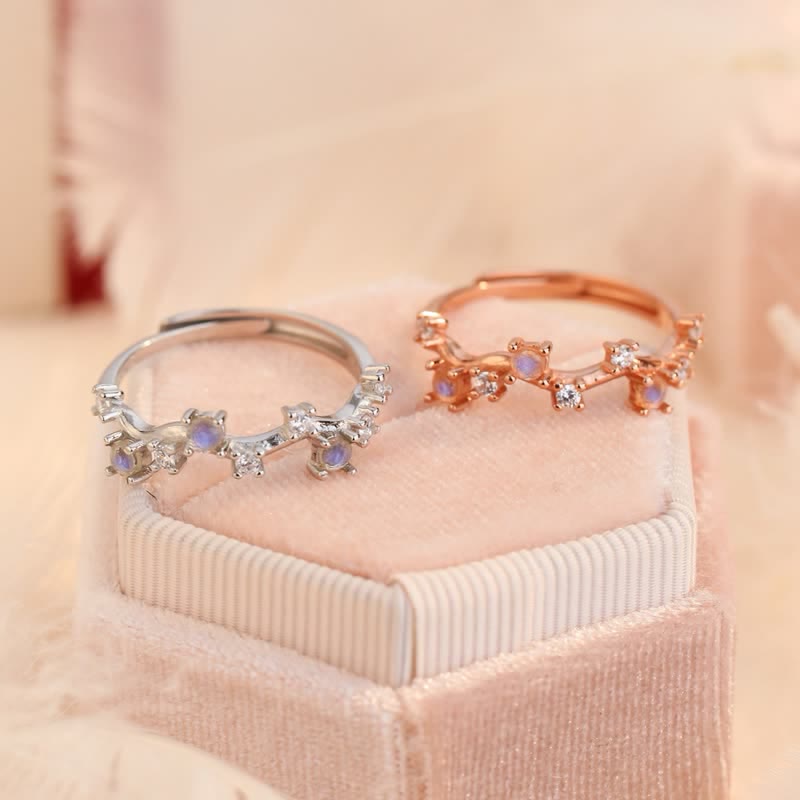 Bague de synthèse planétaire en pierre de lune naturelle Olivenorma