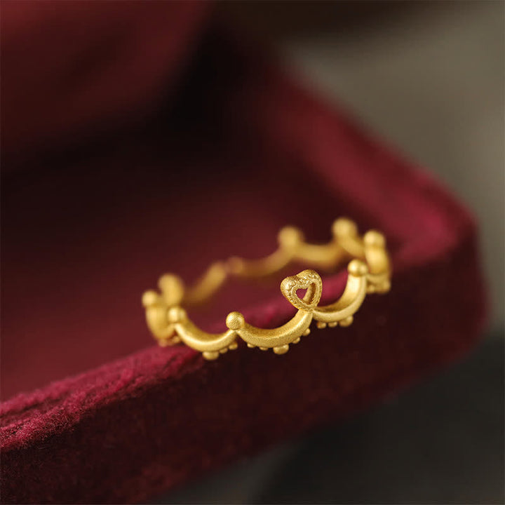 Bague double couche avec couronne ondulée en opale naturelle Olivenorma