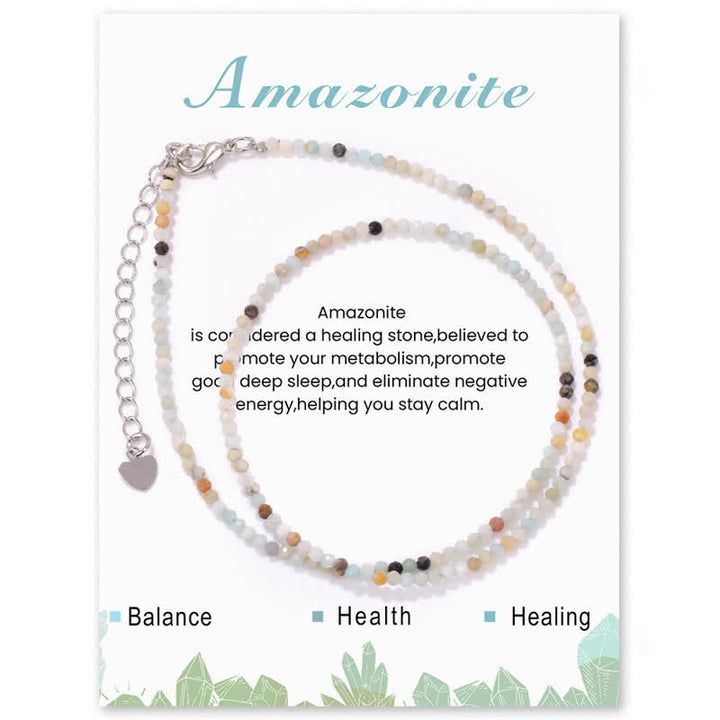 Collier de clavicule fine en perles de pierre cardée Olivenorma