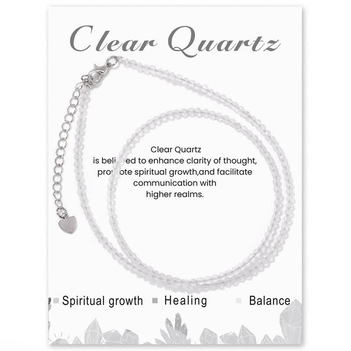 Collier de clavicule fine en perles de pierre cardée Olivenorma