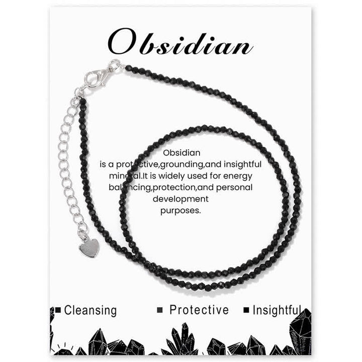 Collier de clavicule fine en perles de pierre cardée Olivenorma