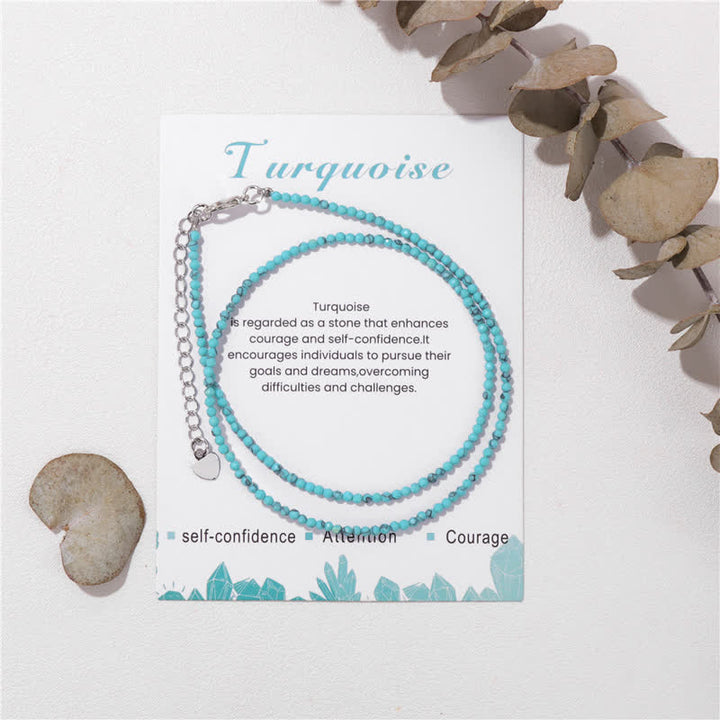 Collier de clavicule fine en perles de pierre cardée Olivenorma