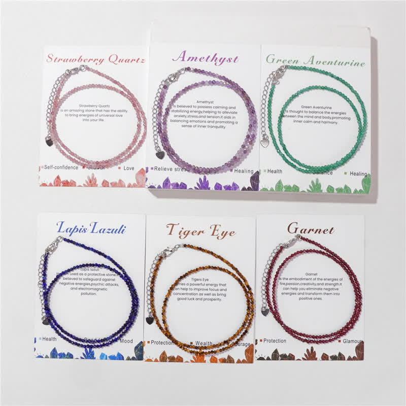 Collier de clavicule fine en perles de pierre cardée Olivenorma