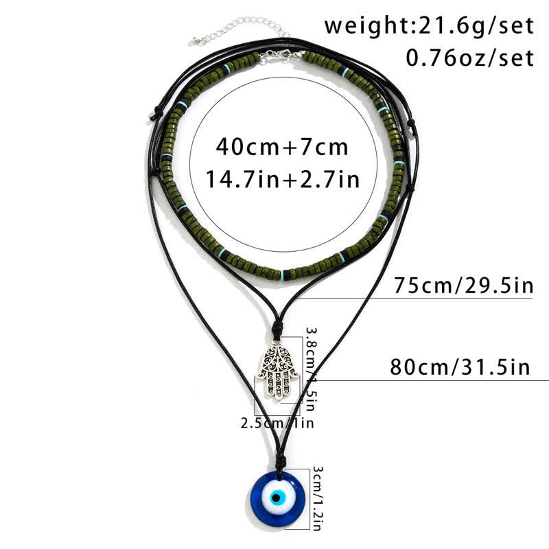 Ensemble de colliers avec pendentif arbre de vie en pierre naturelle Olivenorma