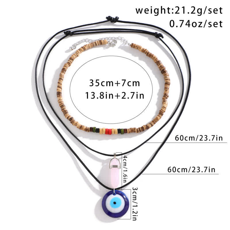 Ensemble de colliers avec pendentif arbre de vie en pierre naturelle Olivenorma