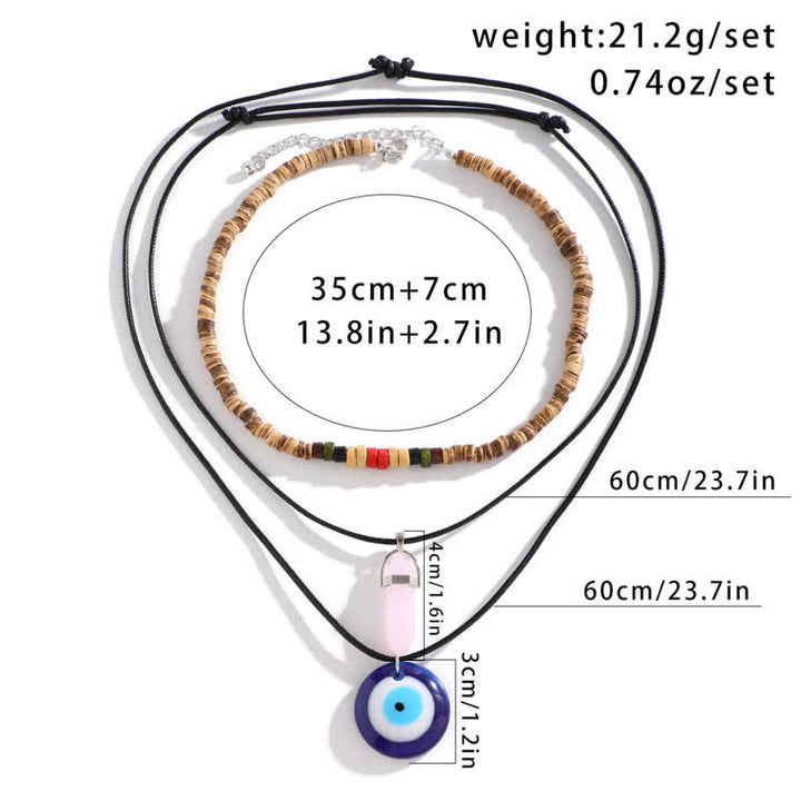 Ensemble de colliers avec pendentif arbre de vie en pierre naturelle Olivenorma