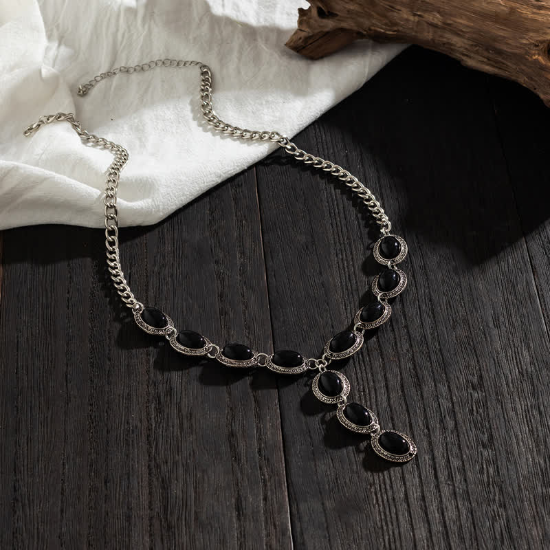 Ensemble de colliers à pendentif long exagéré en turquoise naturelle Olivenorma