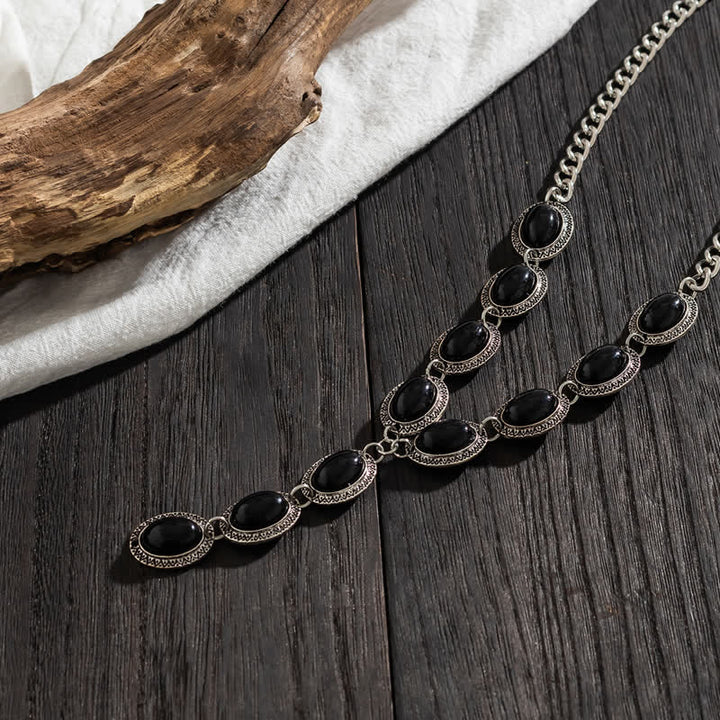 Ensemble de colliers à pendentif long exagéré en turquoise naturelle Olivenorma