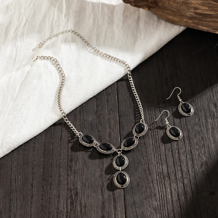 Ensemble de colliers à pendentif long exagéré en turquoise naturelle Olivenorma