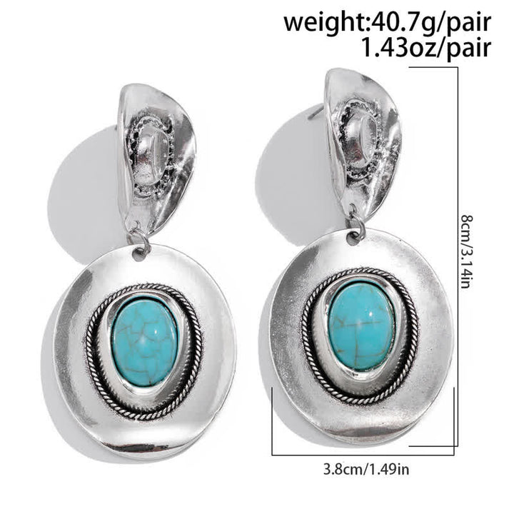 Collier et boucles d'oreilles pendantes exagérées en turquoise naturelle Olivenorma