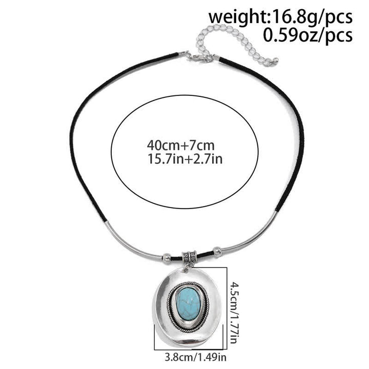 Collier et boucles d'oreilles pendantes exagérées en turquoise naturelle Olivenorma