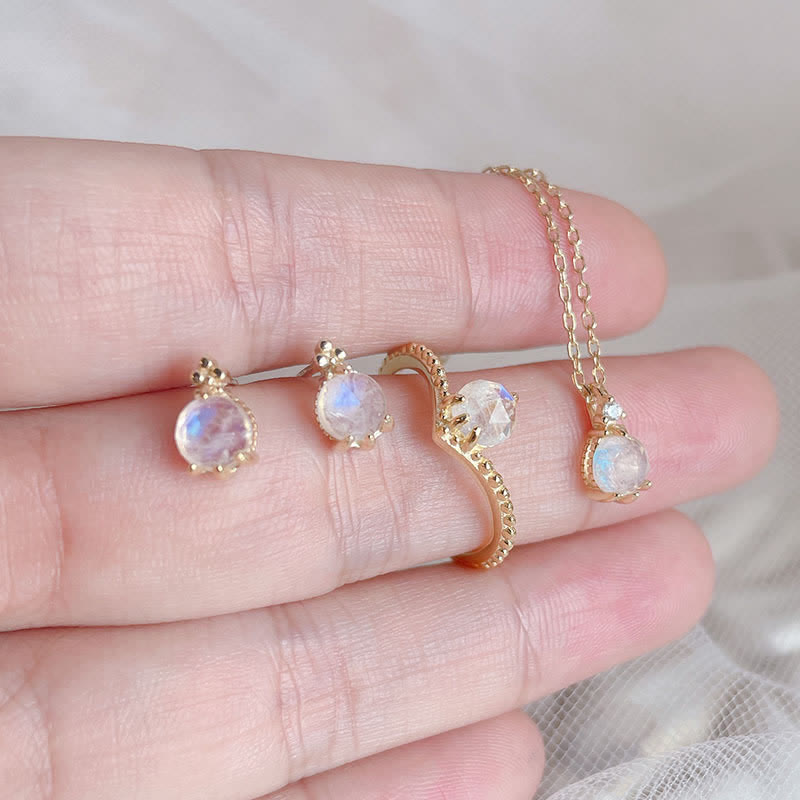 Ensemble de bijoux en pierre de lune naturelle Olivenorma