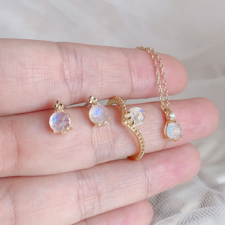 Ensemble de bijoux en pierre de lune naturelle Olivenorma