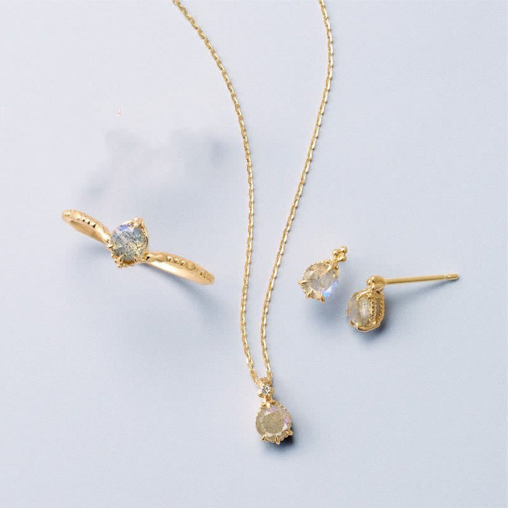 Ensemble de bijoux en pierre de lune naturelle Olivenorma