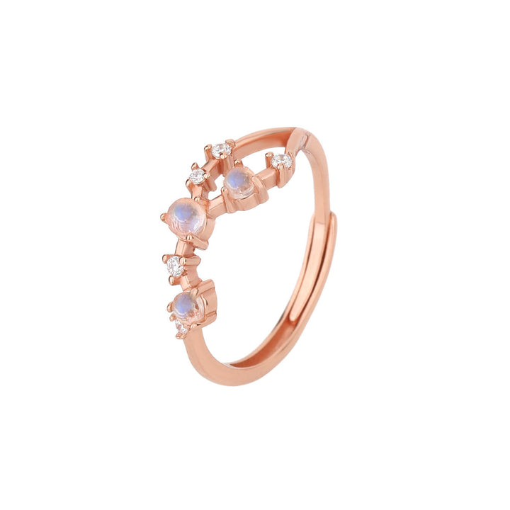 Bague symbole du zodiaque en pierre de lune naturelle Olivenorma