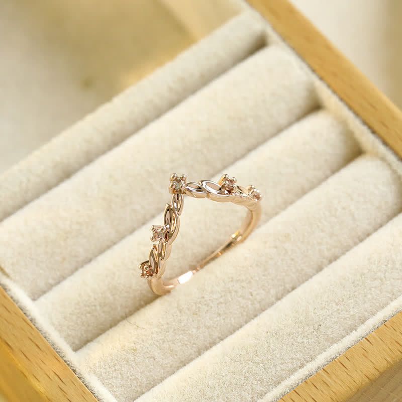 Ensemble de 2 bagues Olivenorma « Ethereal Blossom » en forme de vigne de rose améthyste