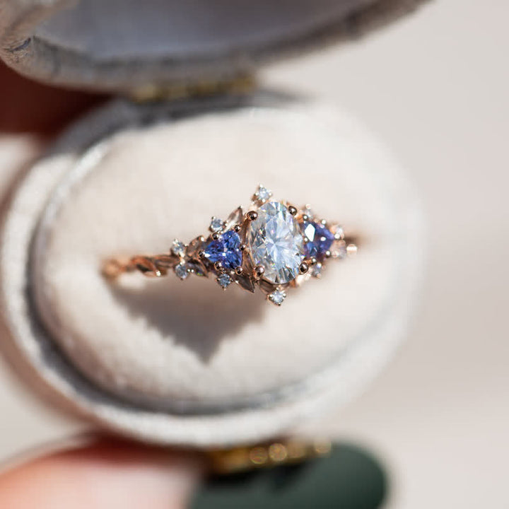 Ensemble de 2 bagues Olivenorma « Ethereal Blossom » en forme de vigne de rose améthyste