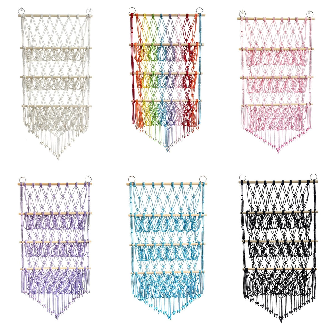 Support de rangement mural pour poupées en corde de coton fait main Olivenorma