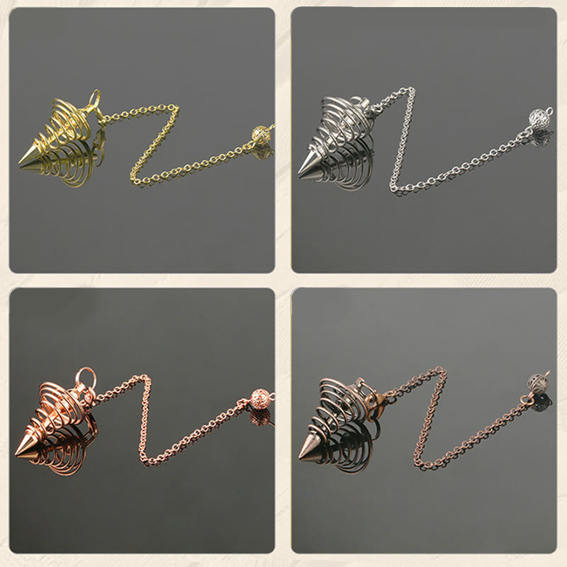 Chaîne de pendule de guérison Reiki en spirale métallique Olivenorma