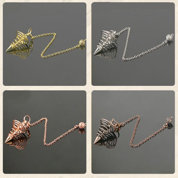 Chaîne de pendule de guérison Reiki en spirale métallique Olivenorma