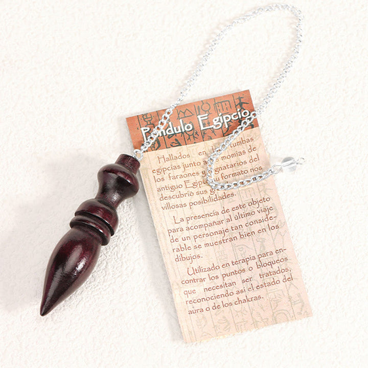 Pendule de guérison en bois Olivenorma avec chaîne à 7 chakras