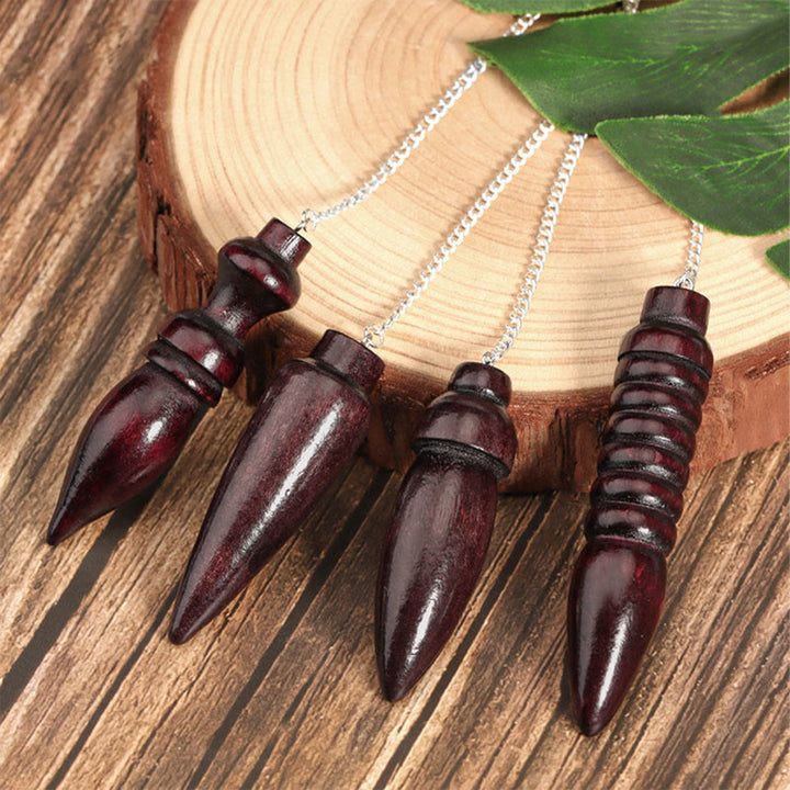 Pendule de guérison en bois Olivenorma avec chaîne à 7 chakras
