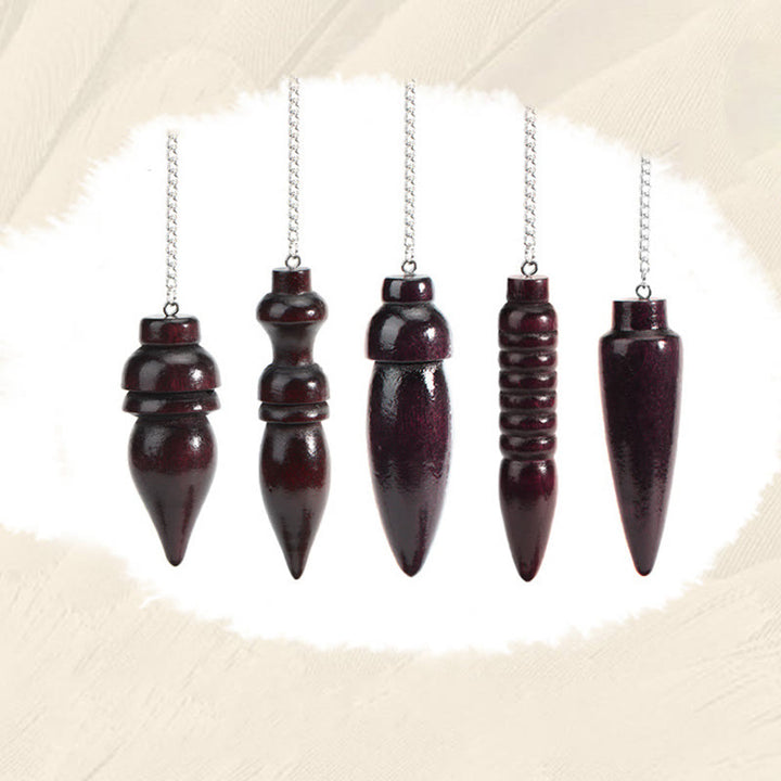 Pendule de guérison en bois Olivenorma avec chaîne à 7 chakras