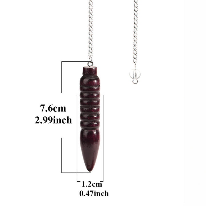 Pendule de guérison en bois Olivenorma avec chaîne à 7 chakras