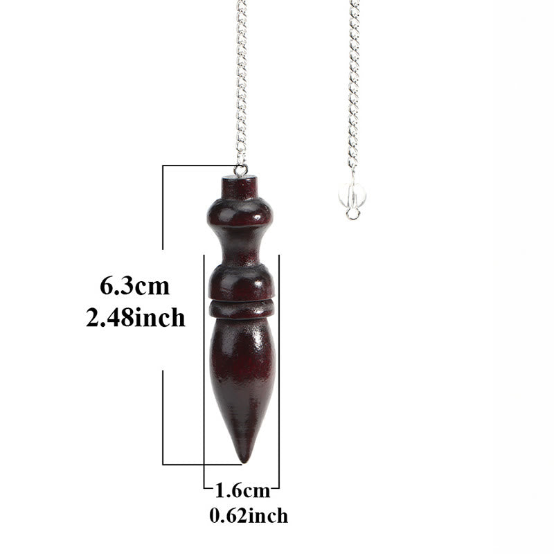Pendule de guérison en bois Olivenorma avec chaîne à 7 chakras