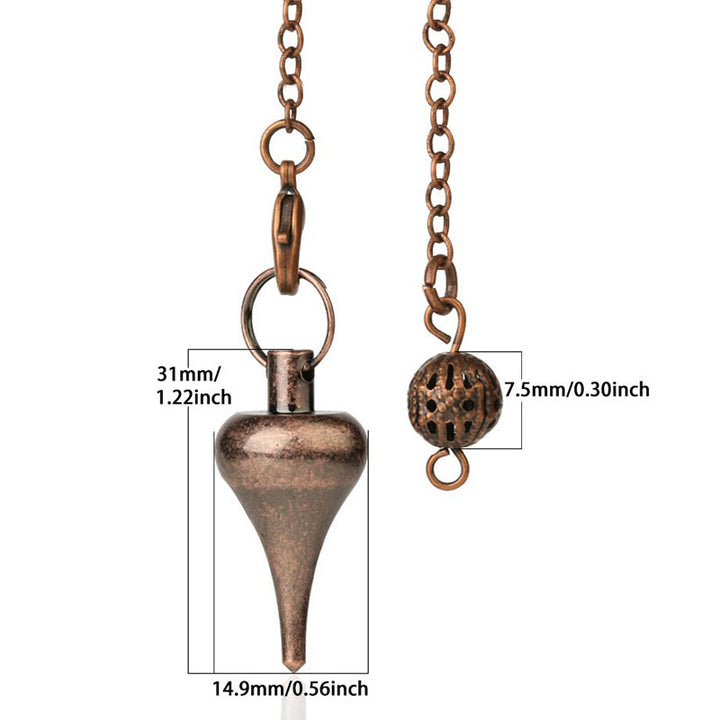 Pendule divinatoire de guérison en forme de goutte d'eau en métal Olivenorma