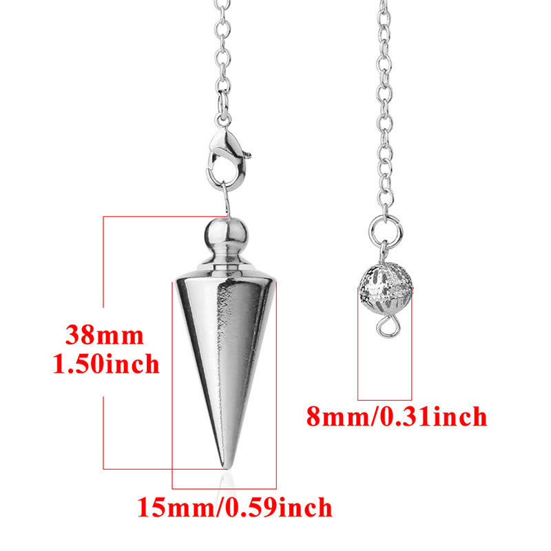 Pendule de radiesthésie divinatoire à pointe spirituelle en métal Olivenorma