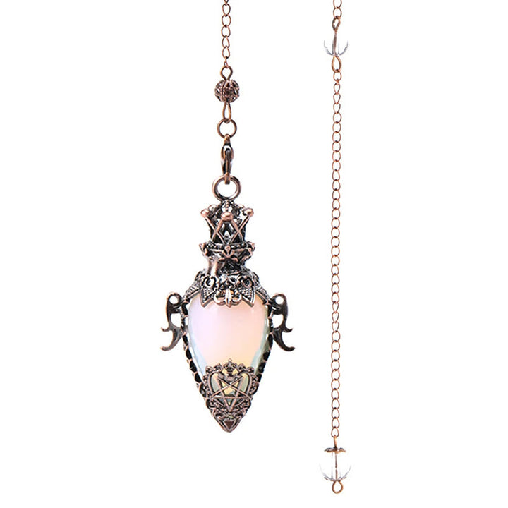 Pendule de guérison en pierre précieuse pour radiesthésie et divination Olivenorma